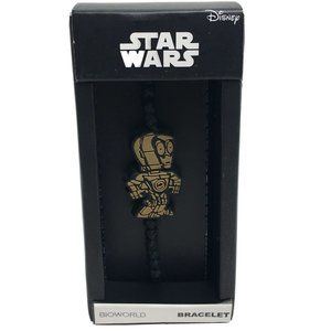 Star Wars C-3PO Bracelet Adjustable Bioworld Disney Lucas Films Black Cord New